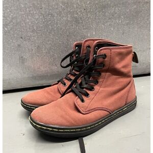 Dr. Doc Martens Shoreditch Canvas Shoes Boots Air-Wair Maroon Women's Size 8